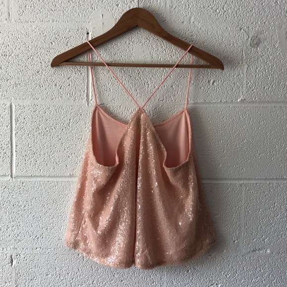 Alythia trapeze peach sequined top sz: Small - Picture 6 of 7